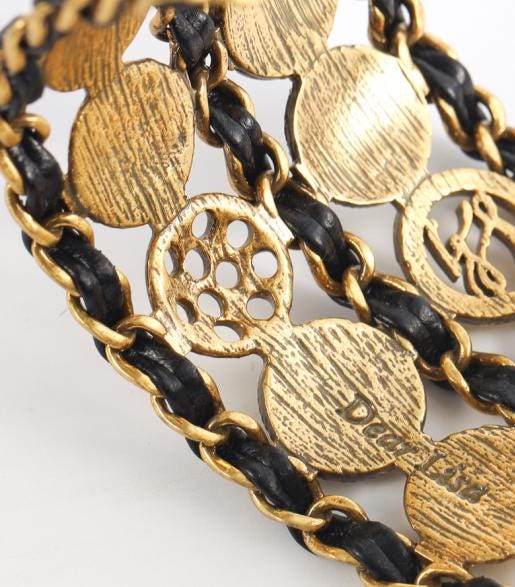Vintage Chinese Coin Cuff Bracelet, Gold Filigree Wide Bangle, Black Enamel Open Cuff, Retro Asian Inspired Jewelry