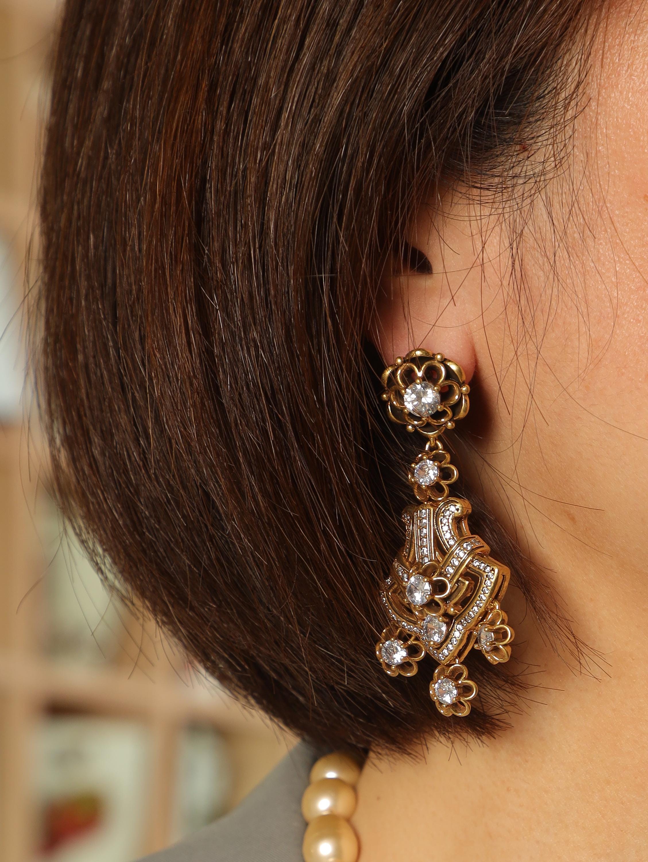 Baroque Crystal Filigree Necklace & Earrings Set | Vintage Bridal Jewelry Set