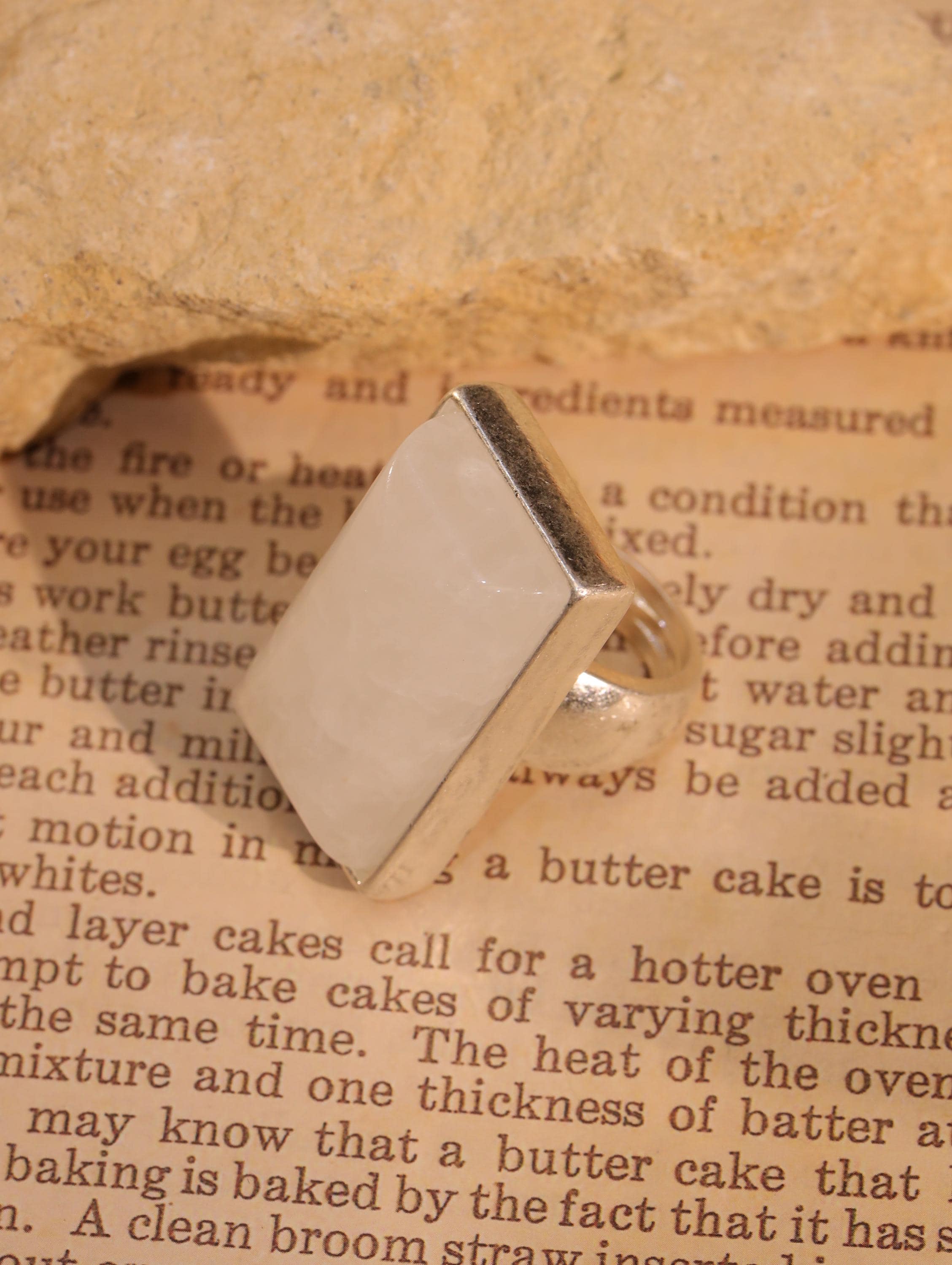Statement Geometric Rectangle Rings, Oversized Minimalist Cocktail Rings, Modern Bold Jewelry for Women, Adjustable Unique Gift