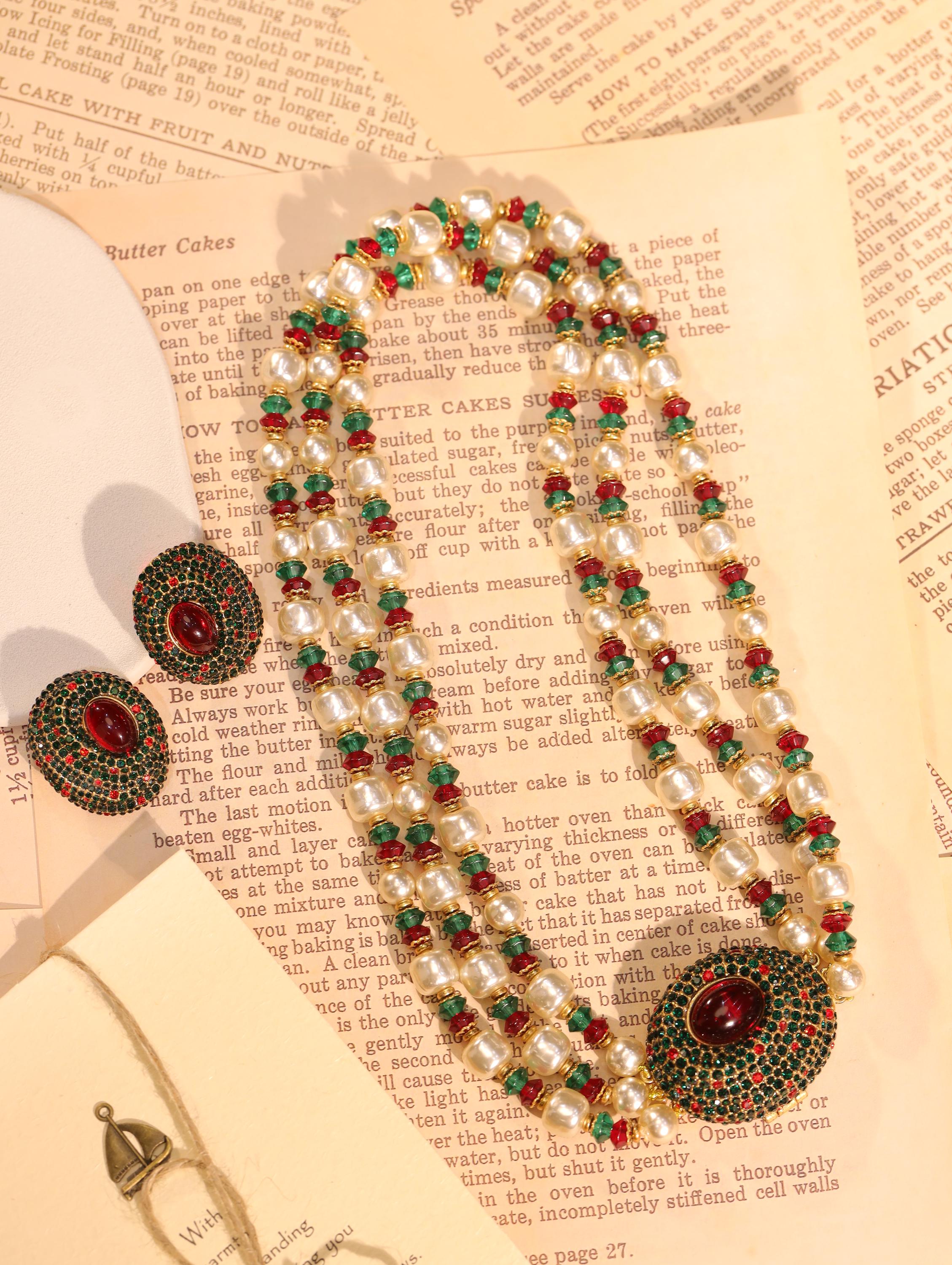 Handcrafted Swarovski Pearl & Crystal Necklace Set, Royal Statement Jewelry, Artisan Luxury, High-End Gala Wedding Jewelry for Collectors