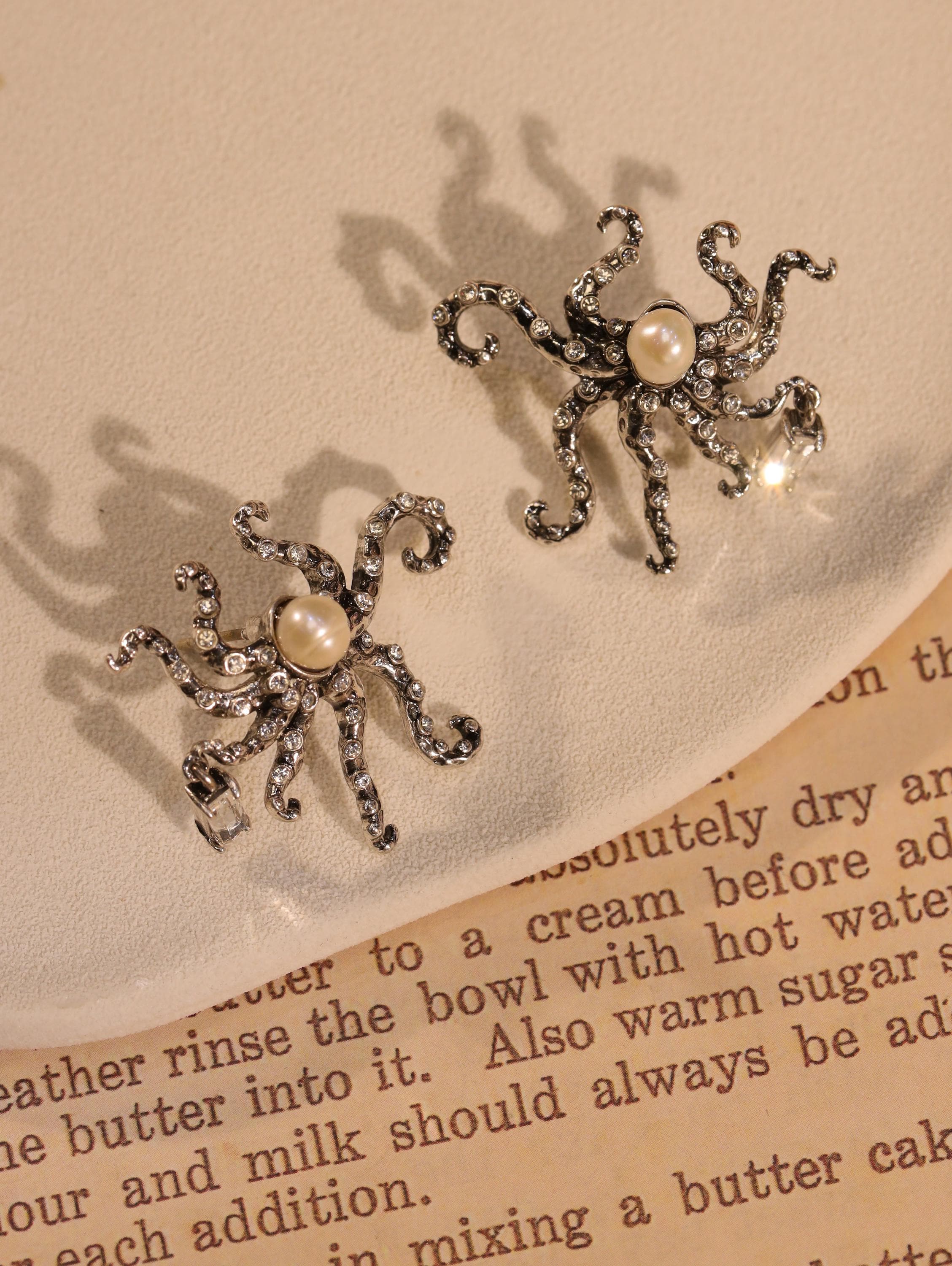 Handmade Octopus Pearl Ring | Baroque Freshwater Pearl Adjustable Ring | Ocean Gothic Statement Jewelry | Gift for Her