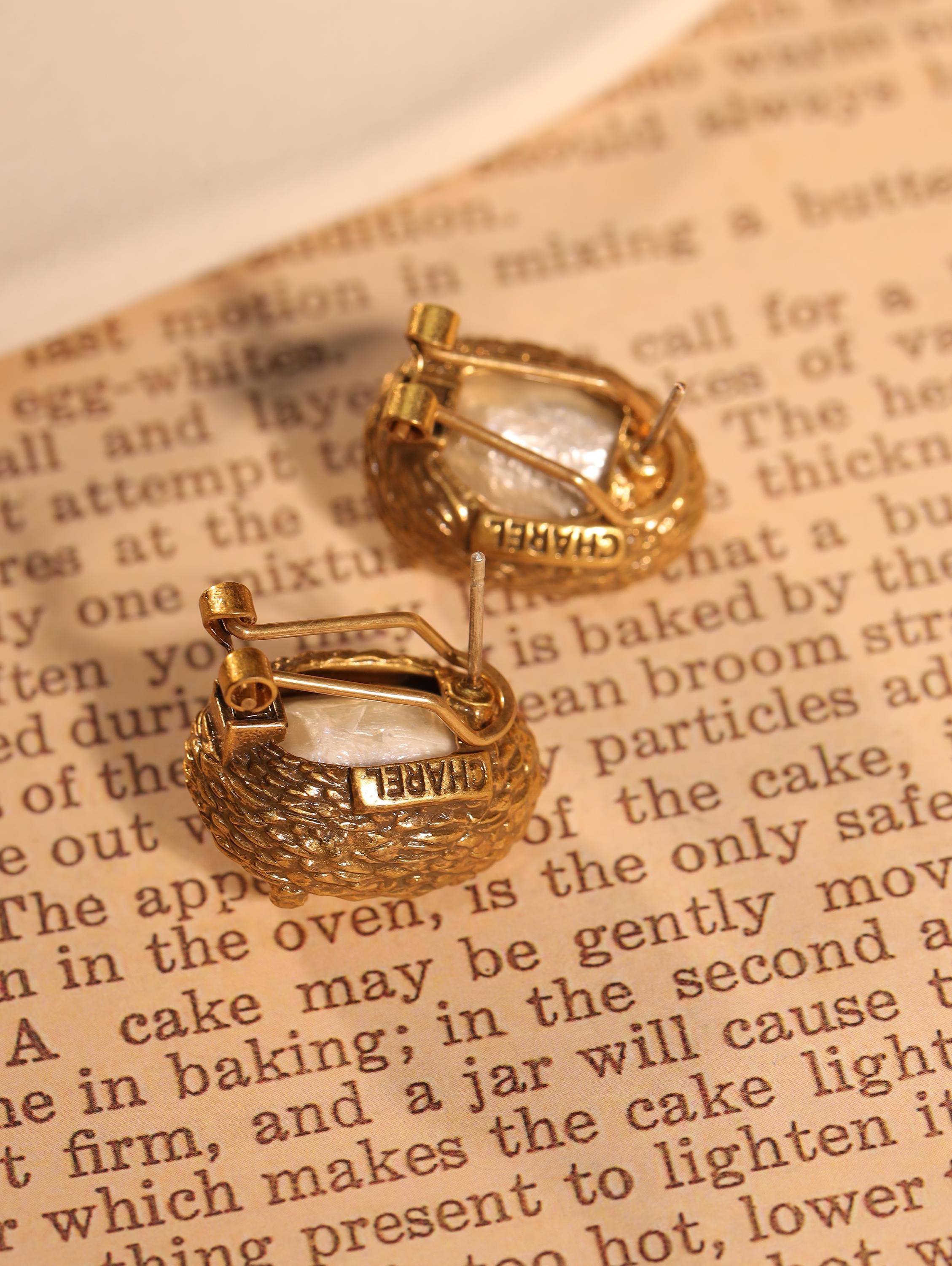 Baroque Pearl Jewelry Set  Vintage Textured Gold Bracelet & Earrings | Handmade Statement Set