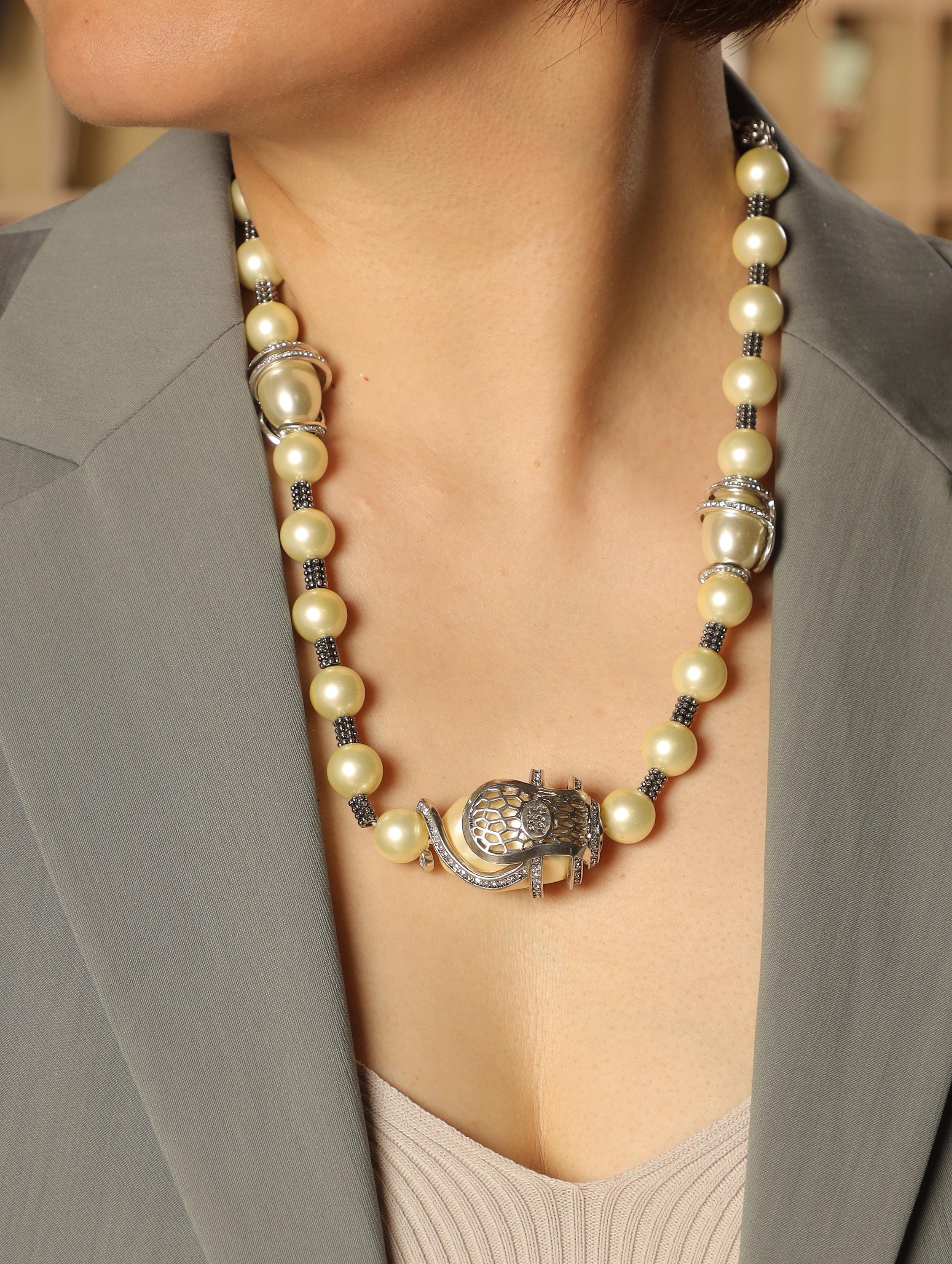 Vintage Pearl Necklace Earrings Ring Set, Retro Drop Pendant Jewelry, Elegant Cream Bead Bridal Jewelry, 3-Piece Gift Set for Her