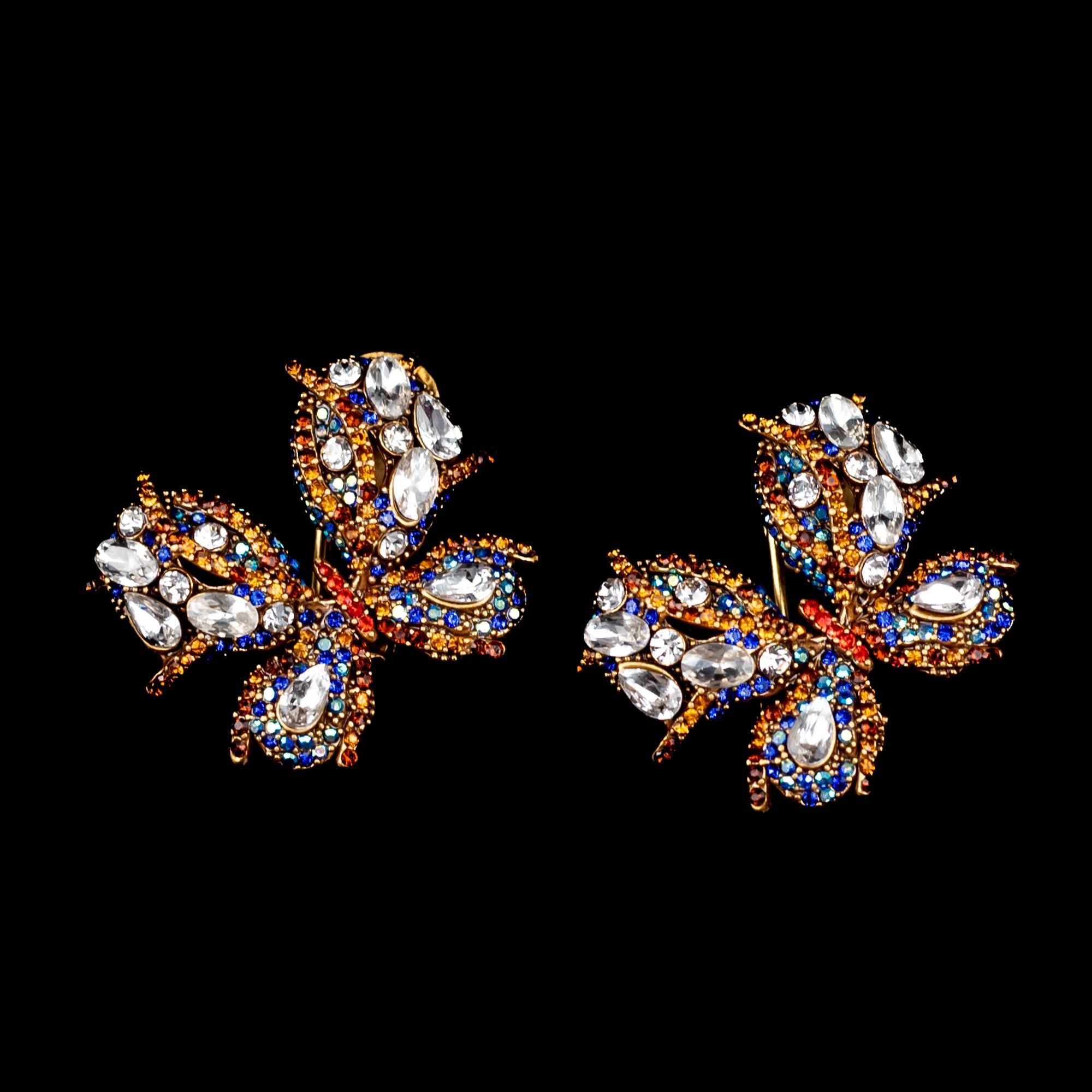 Vintage Inspired Pearl Jewelry Set, Swarovski Butterfly Necklace with Brooch and Earrings, Handmade Statement Gift