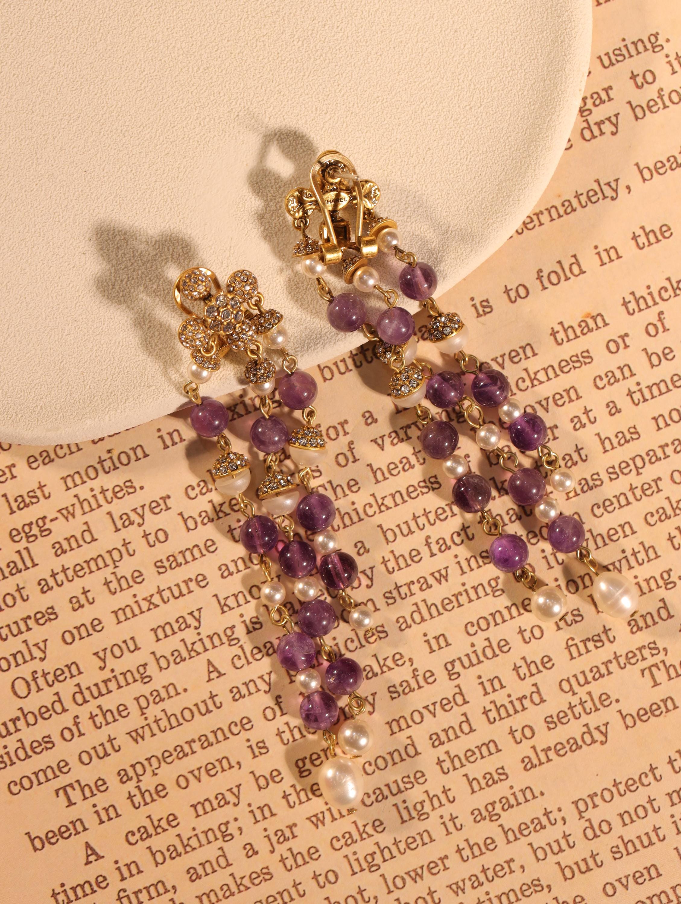 Brazilian Crystal & Swarovski Pearl Earrings, Luxury Handcrafted Dangle, 18K Gold Plated, Artisan Statement Jewelry for Collectors
