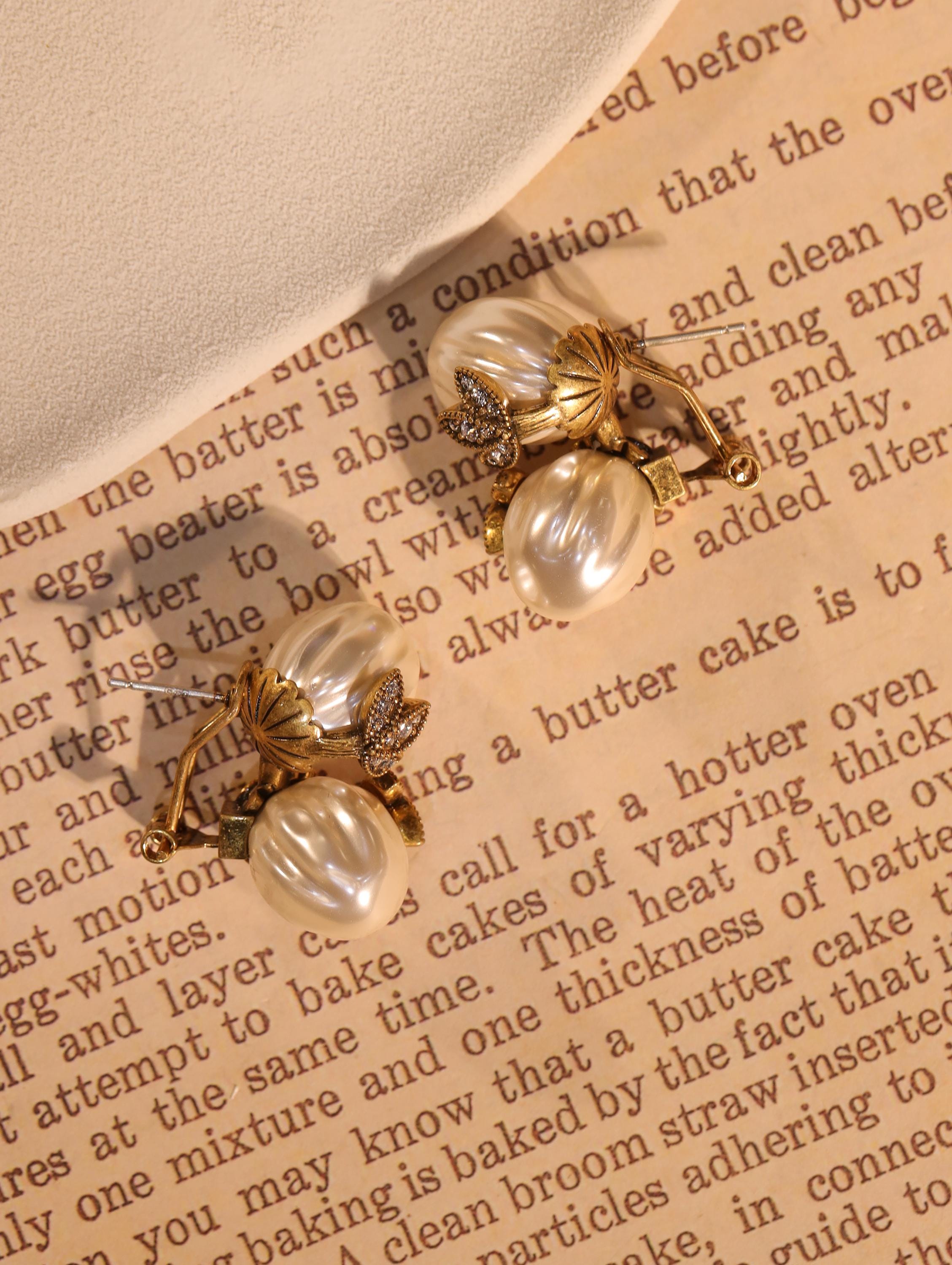 Swarovski Pearl  Crystal Jewelry Set, 18K Gold Plated, Artisan Handmade Ring & Earrings, Luxury High-End Statement Jewelry for Collectors