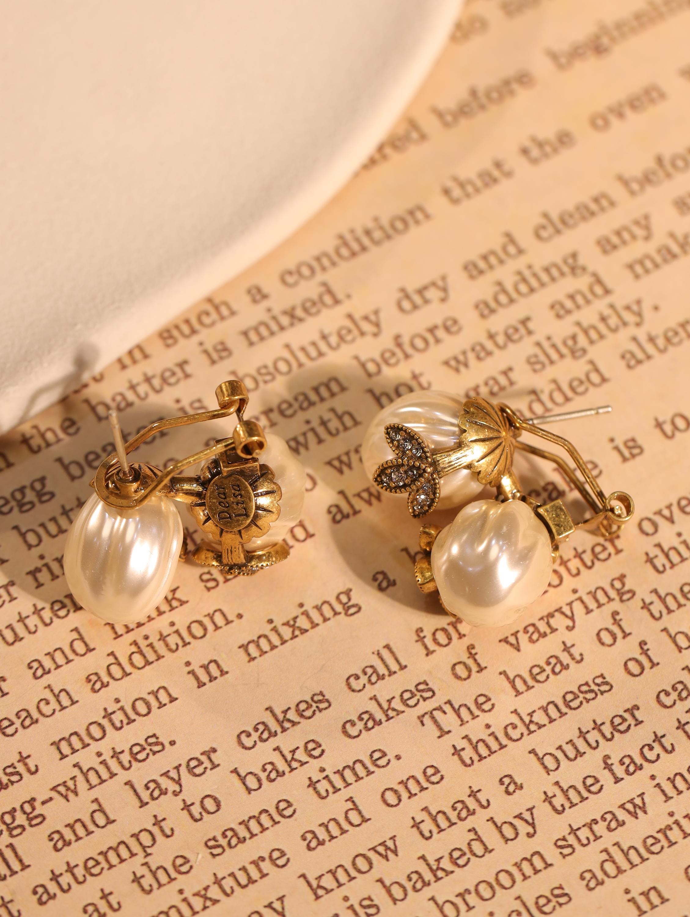 Swarovski Pearl  Crystal Jewelry Set, 18K Gold Plated, Artisan Handmade Ring & Earrings, Luxury High-End Statement Jewelry for Collectors
